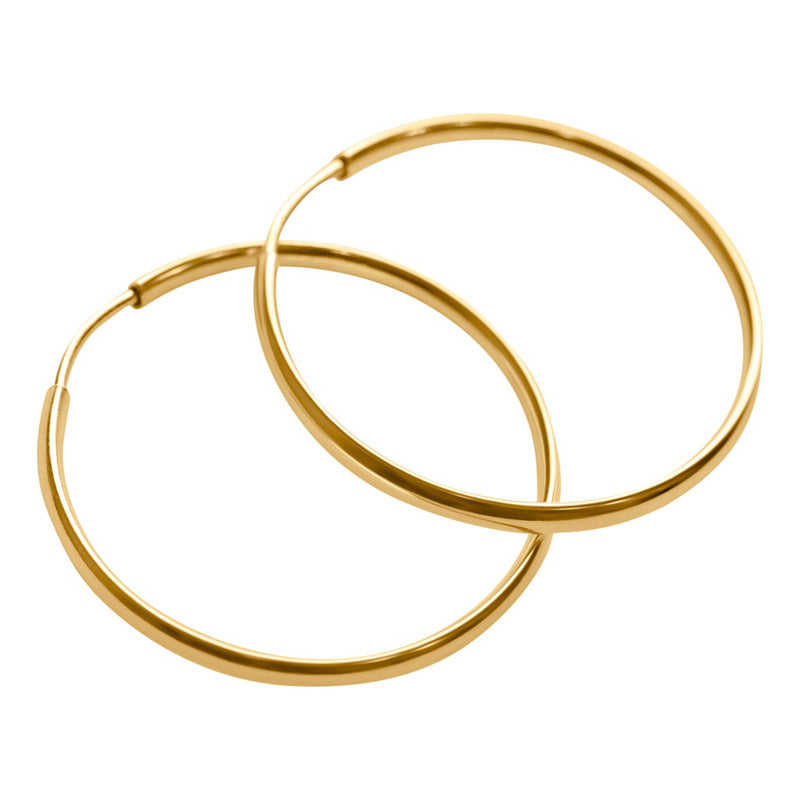 Brinco Argola 22mm Prata 925 Dourada 18k - Redonda
