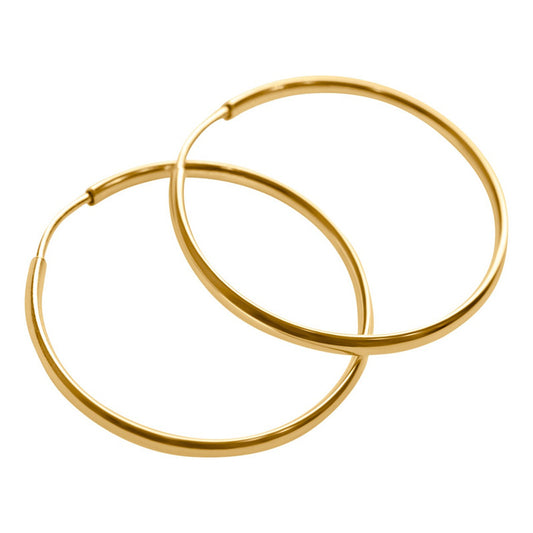 Brinco Argola 22mm Prata 925 Dourada 18k - Redonda