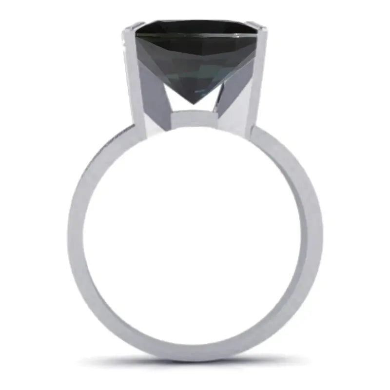 Anel Solitário Black Onix Grande Pura Prata 925 - Exclusivo