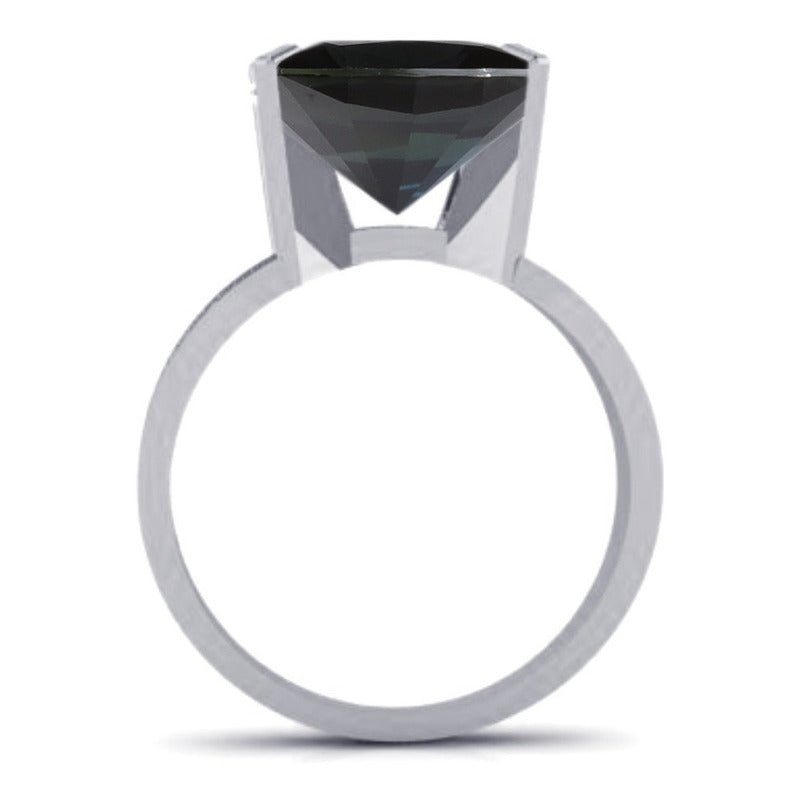 Anel Solitário Black Onix Grande Pura Prata 925 - Exclusivo