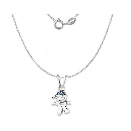 Colar Prata 925 Menino Safiras - Exclusivo
