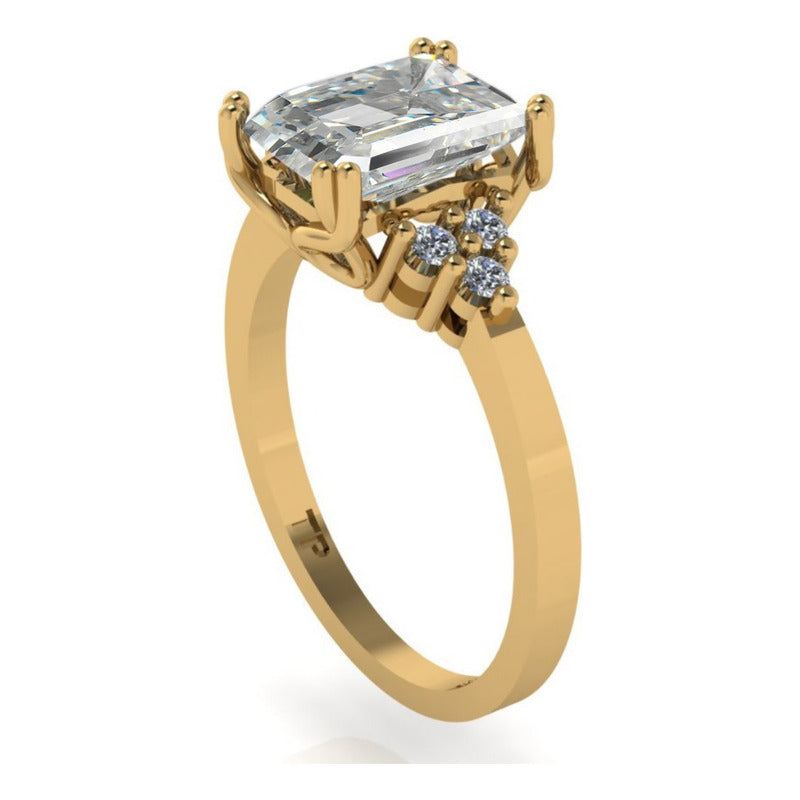 Classic Vintage Ring 925 Silver Gold 18k Gold Zirconia