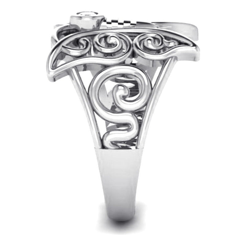 Anel Borboleta Celta Pura Prata 925 Zirconia - Exclusivo - Compre Joias Direto Da Fábrica E Economize Dinheiro