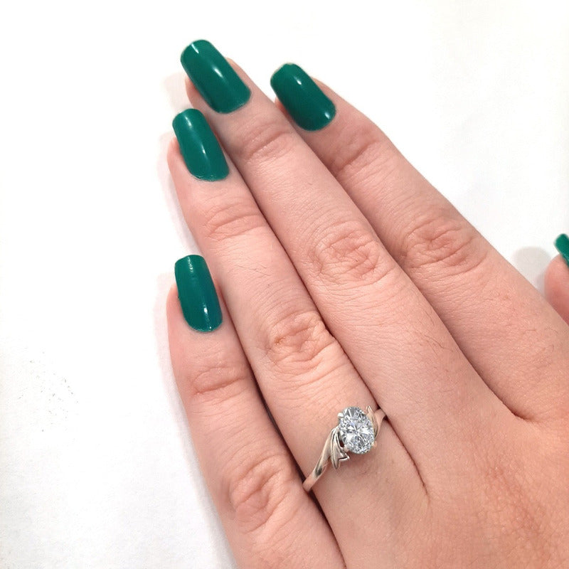 Anel Wings Zirconia Oval Pura Prata 925 - Exclusivo