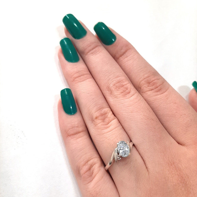 Anel Wings Zirconia Oval Pura Prata 925 - Exclusivo