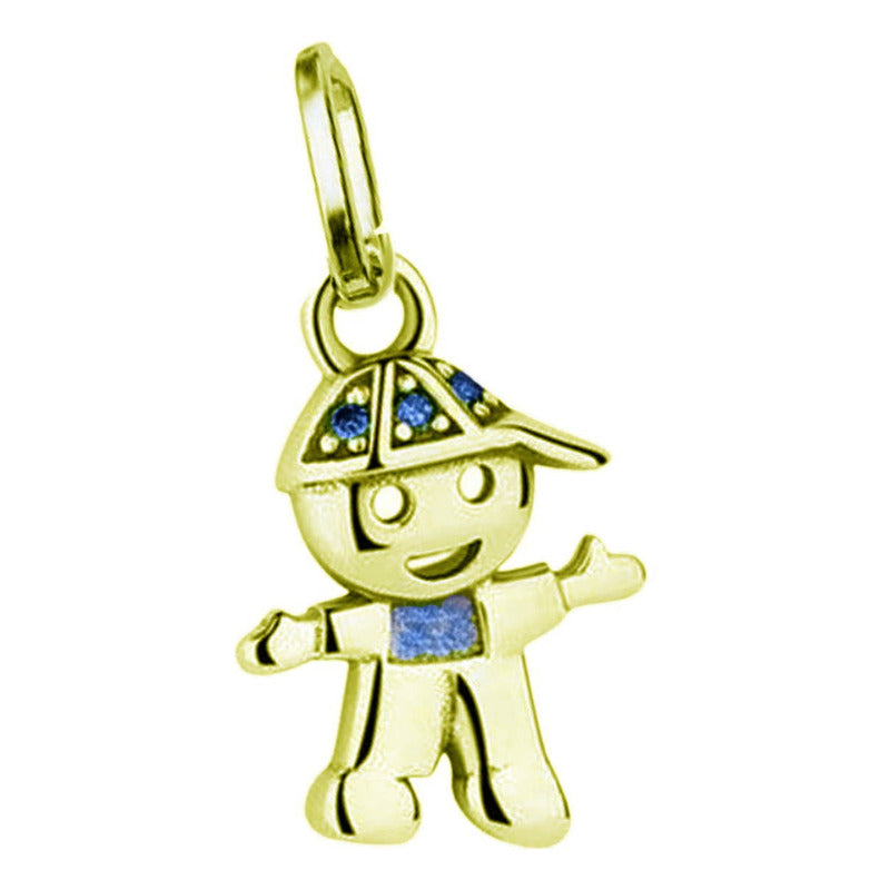 Bracelete Rígido Prata 925 Dourada 18k - Pingente Menino