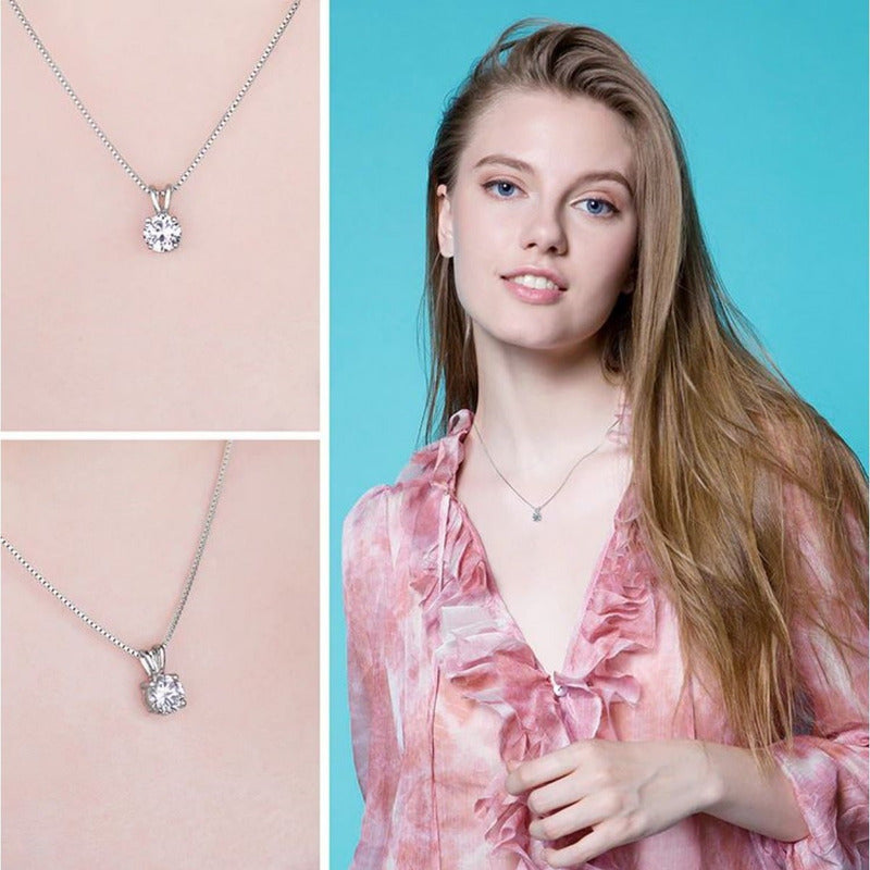 Colar Ponto De Luz Prata 925 Zirconia