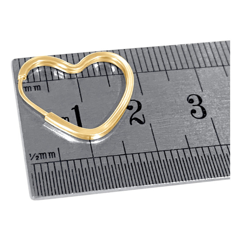 Argola Brinco Coração 2cm Prata 925 Dourada 18k