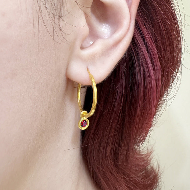 Brinco Argola Prata 925 Dourada 18k Ping Redondo - Granada