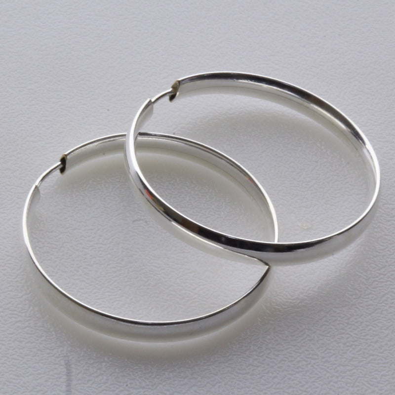 Argola Brinco Pura Prata 925 - 3,5cm - Tubo Largo