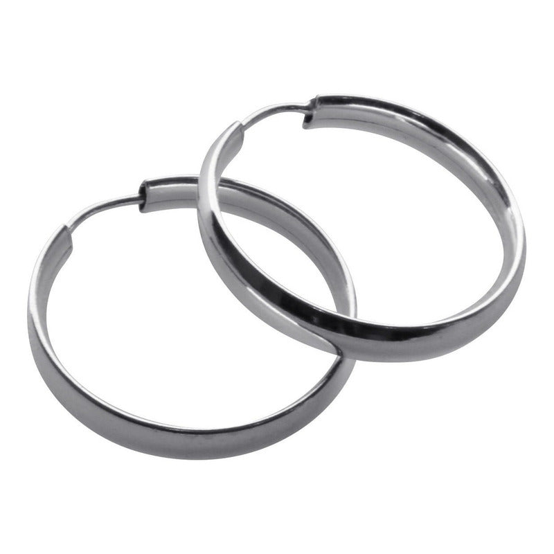 Argola Brinco Pura Prata 925 - 3,5cm - Tubo Largo