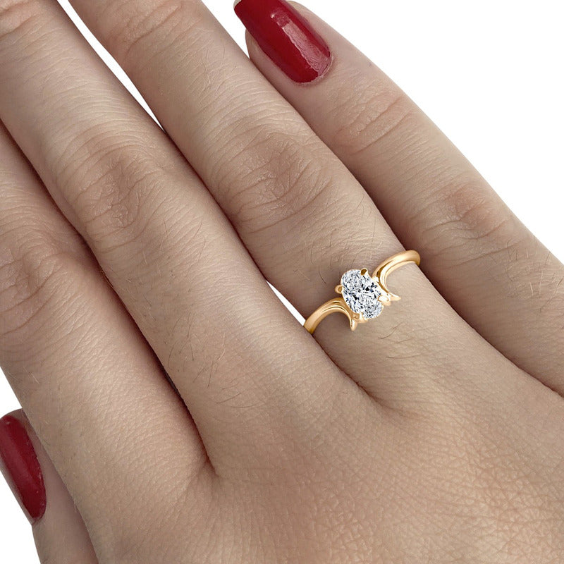 Anel Roma Solitário Prata 925 Dourada Ouro 18k - Zircônia