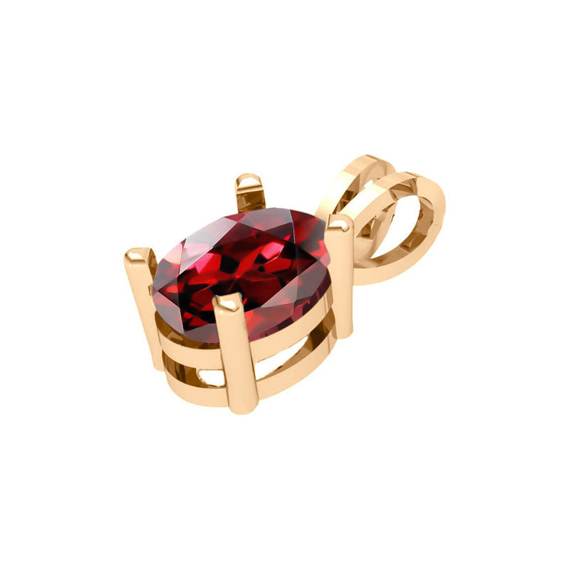 Pingente Oval Prata 925 Dourada 18k - Granada