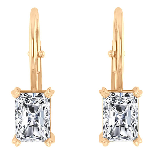 Brinco Trava Retangular Prata 925 Dourada Ouro 18k- Zircônia