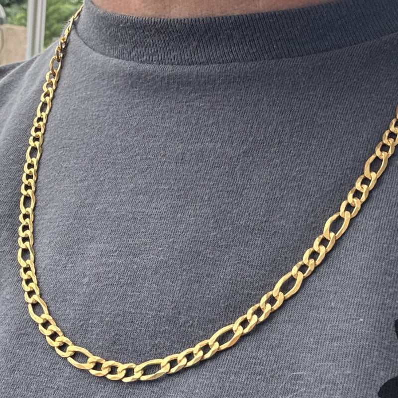 Corrente 3x1 Prata 925 Dourada 18k Elos 5mm Masculina 60cm