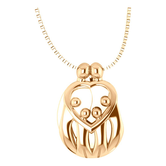 Colar Família Pais 4 Filhos(as) Em Prata 925 Dourada 18k