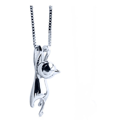 Colar Gargantilha 45cm Gatinho Agarradinho Pura Prata 925