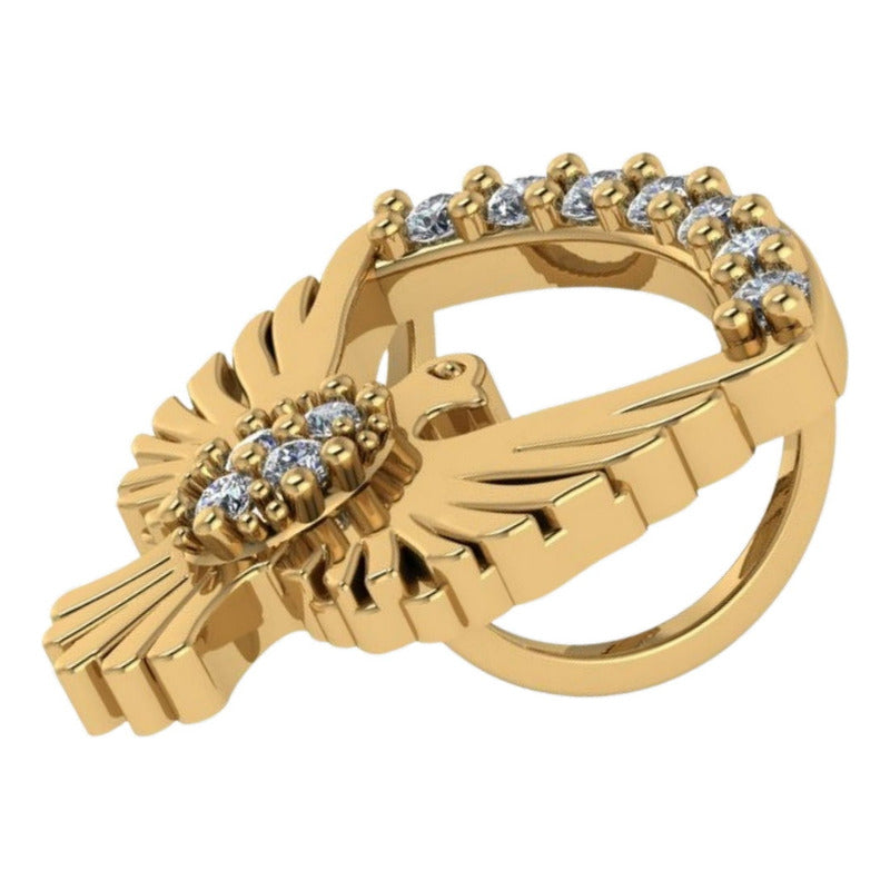 Colar Zircônia Prata 925 Dourada 18k Espirito Santo