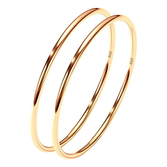 2 Aneis Fio Redondo Aliancinha Prata 925 Dourada Ouro 18k