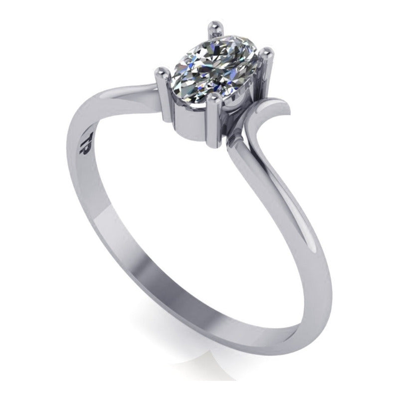 Anel Roma Solitário De Pura Prata 925 Zirconia - Exclusivo