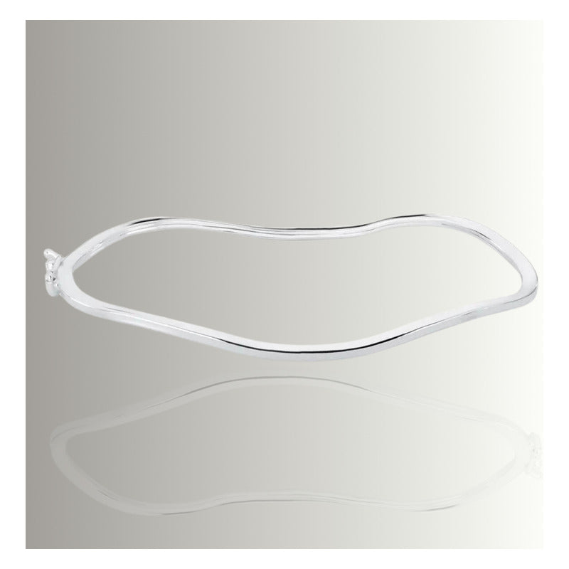 Pulseira Bracelete Rígido Ondulado Prata 925