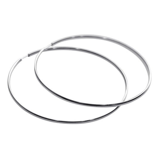 Brinco Argola Grande Prata 925 Redonda - 50mm Feminina