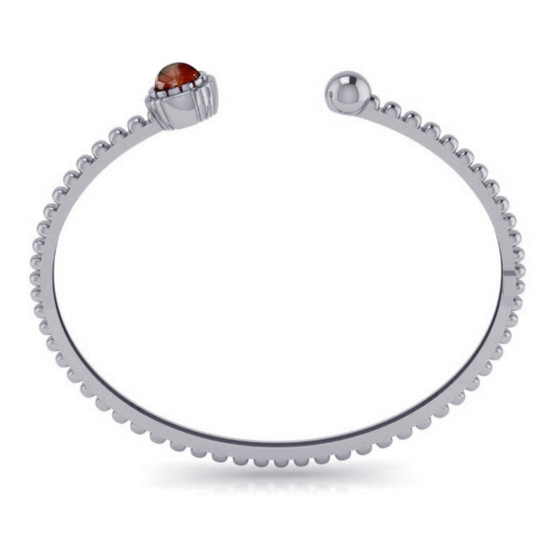 Pulseira Bracelete Granada Rígido Prata 925 - Unissex