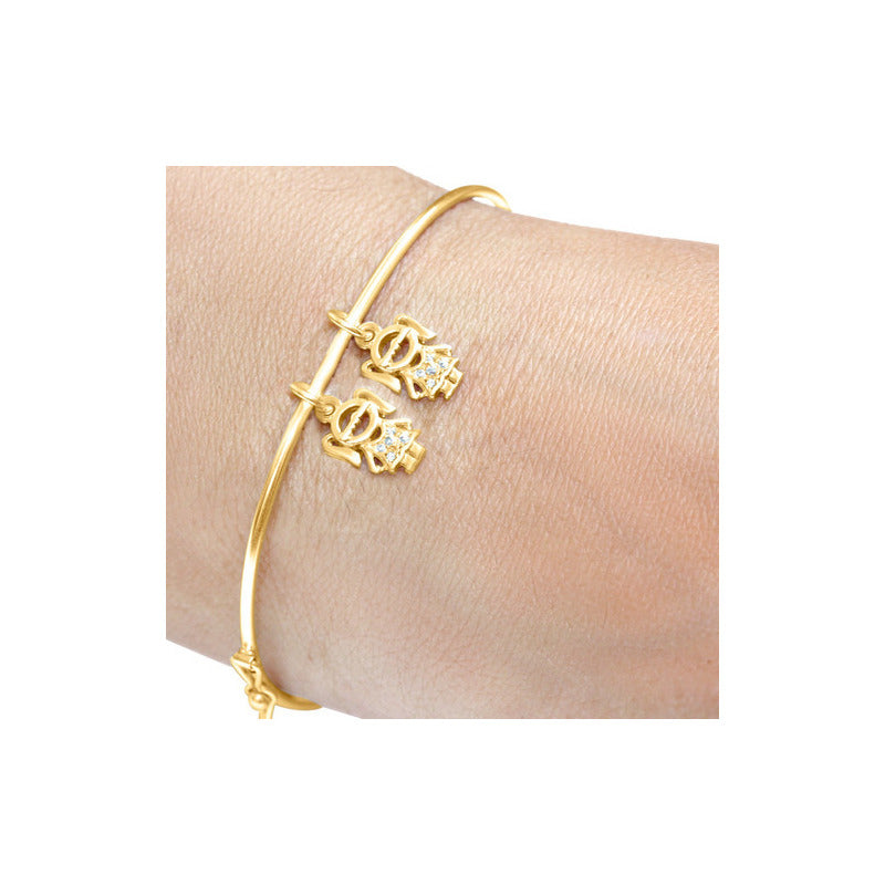 Pulseira Bracelete Rígido Prata 925 Dourada 18k - 2 Meninas