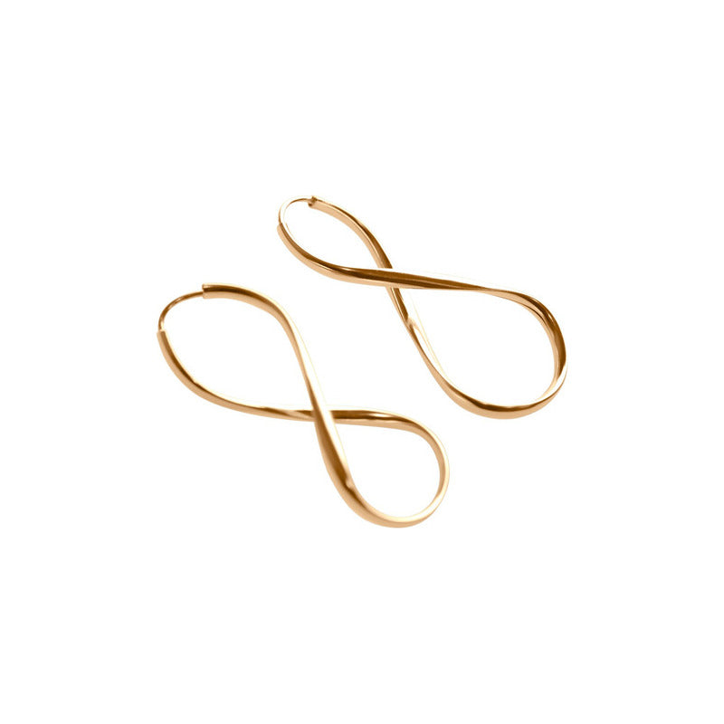 Argola Brinco 3,8cm Infinito Prata 925 Dourada 18k- Feminino