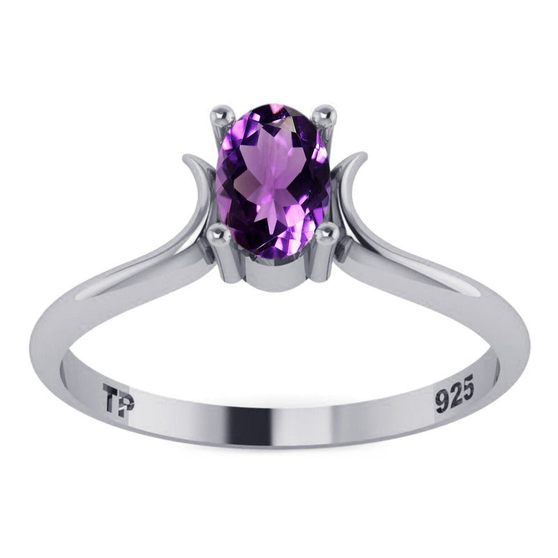 Anel Roma Ametista Pura Prata 925 Feminino - Exclusivo