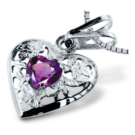 Colar Filigrana Coração Prata 925 Ametista - Exclusivo