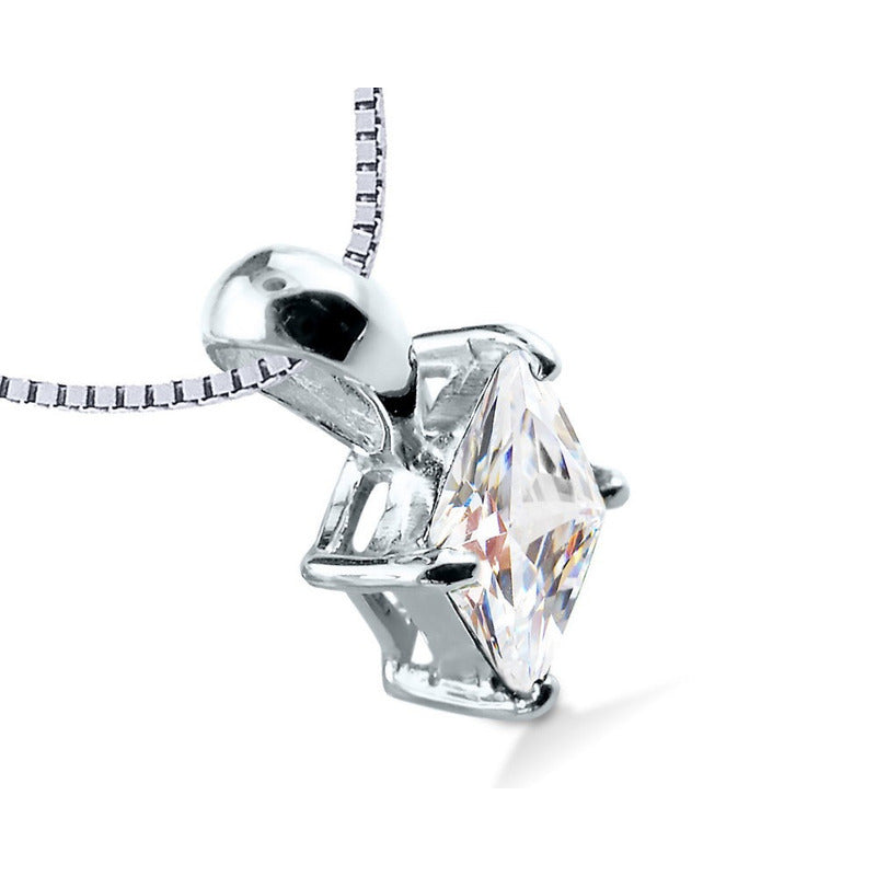 Colar Carré Prata 925 Zirconia