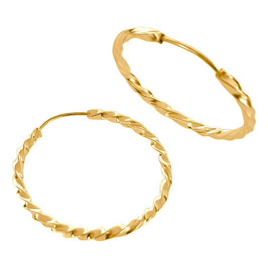 Brinco Argola 27mm Prata 925 Dourada 18k - Torcido