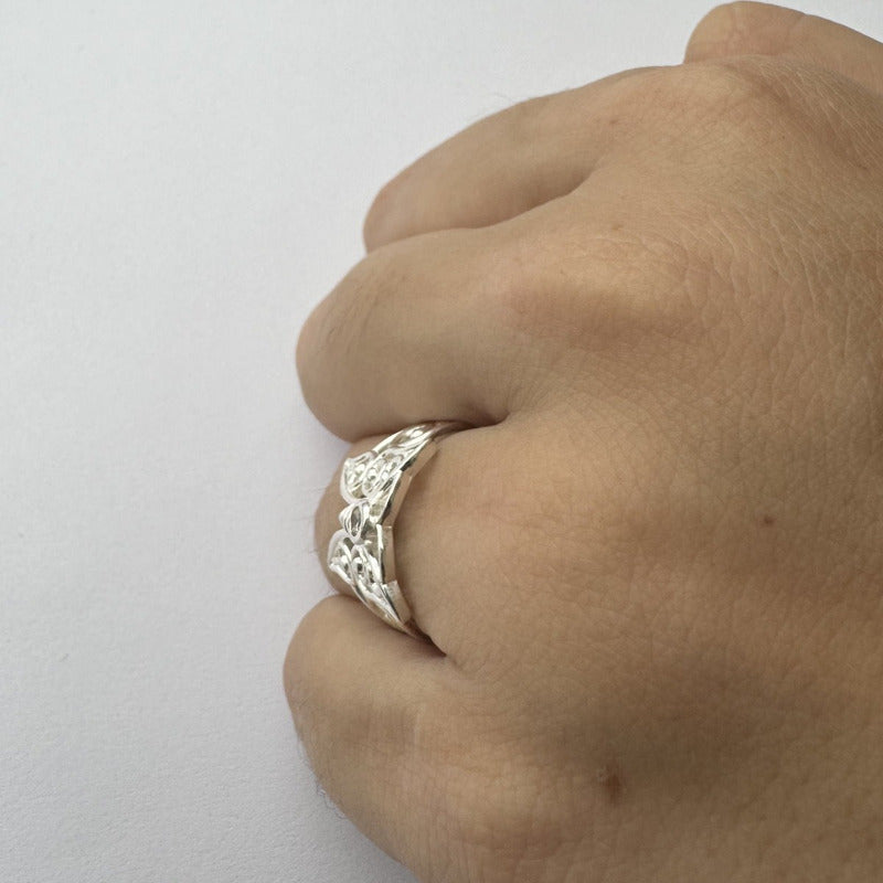 Anel Borboleta Celta Pura Prata 925 Zirconia - Exclusivo