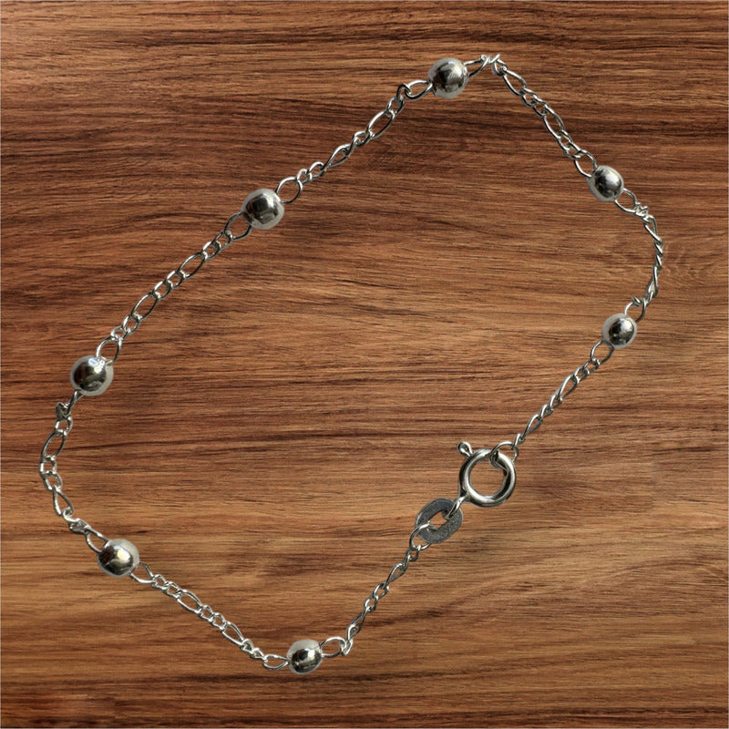 Pulseira Prata 925 Bolinha 3mm - Feminina
