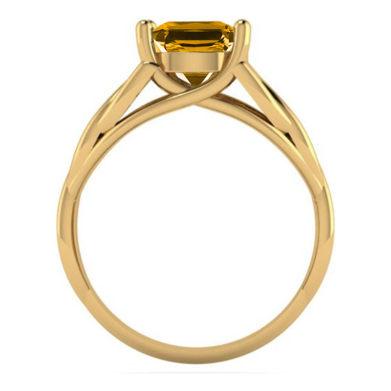 Anel Prata 925 Dourada 18k Celta Knot Trinity - Citrino