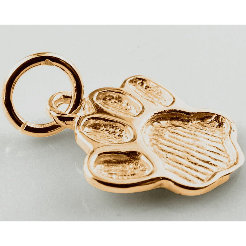 Pingente Patinha De Cachorro Em Prata 925 Dourada 18k