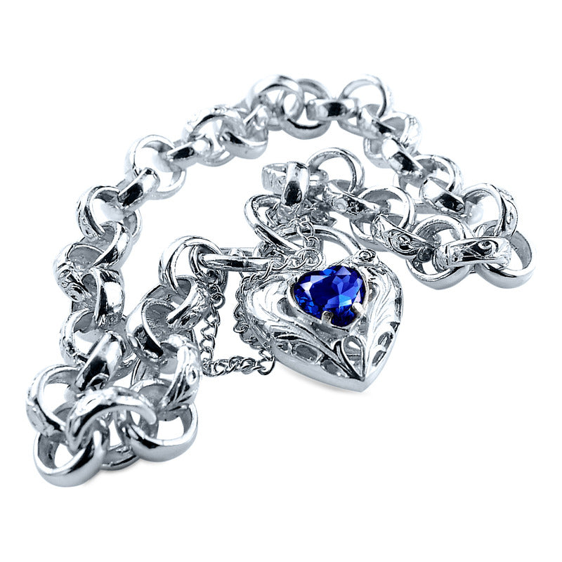 Pulseira Prata 925 Elo Portugues Pedras - Modelo Exclusivo