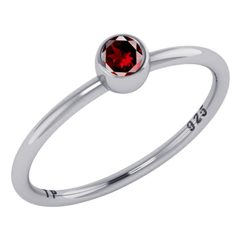 Anel Solitário Zirconia De Pura Prata 925 - Feminino Tamanho 30