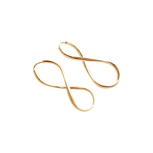 Argola Brinco 3,8cm Infinito Prata 925 Dourada 18k- Feminino