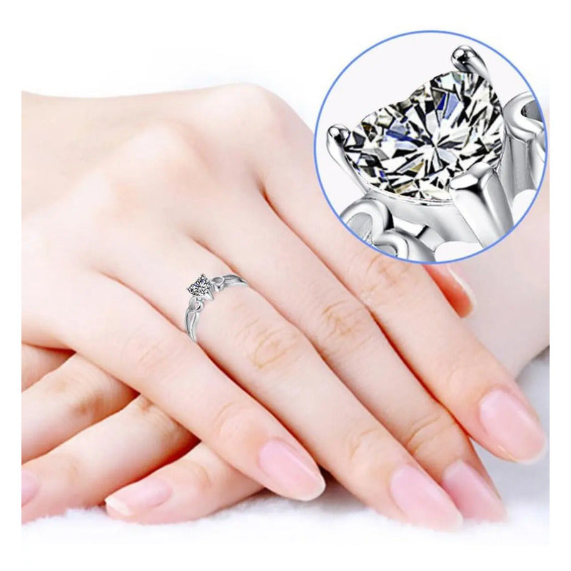 Anel De Pura Prata 925 Eterno Coração Zirconia - Exclusivo