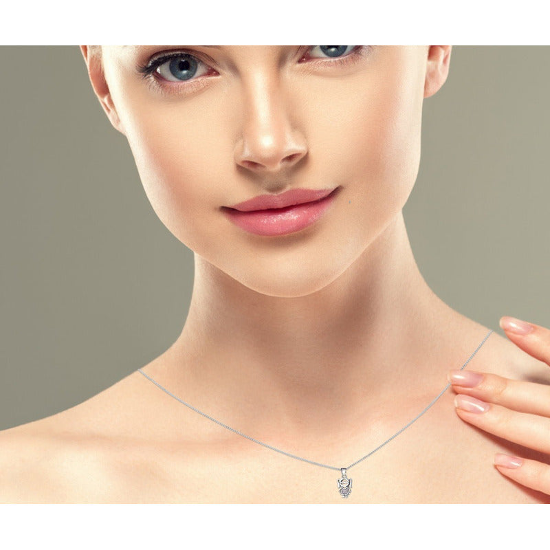 Colar Prata 925 Menina Com Zirconias  - Exclusivo