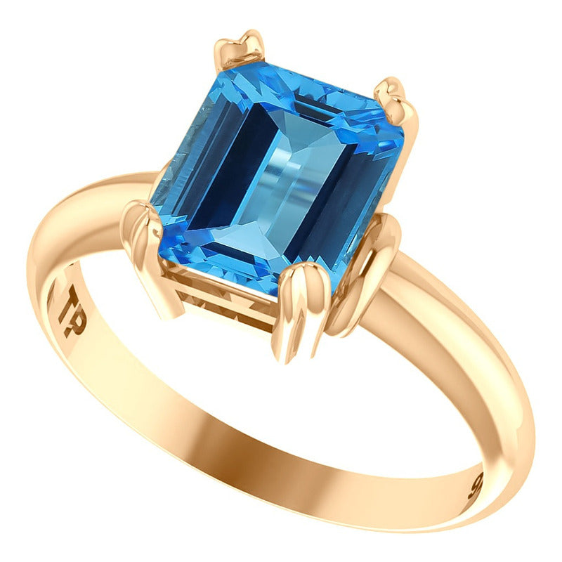 Vintage Topaz Ring 925 Silver Gold 18k Gold - Women
