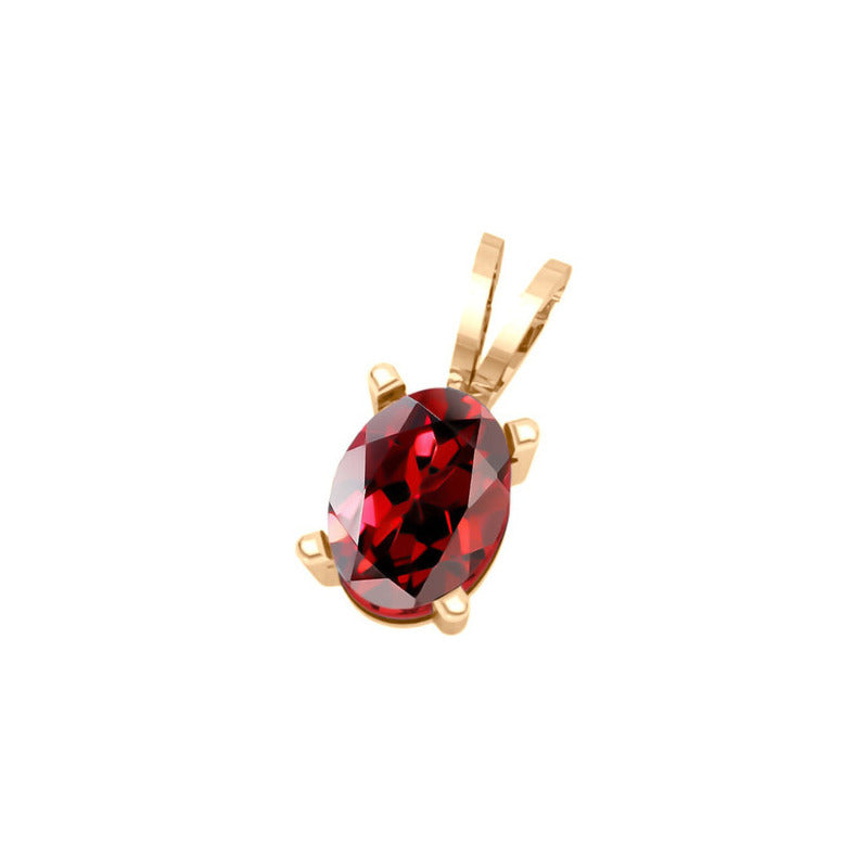 Pingente Oval Prata 925 Dourada 18k - Granada
