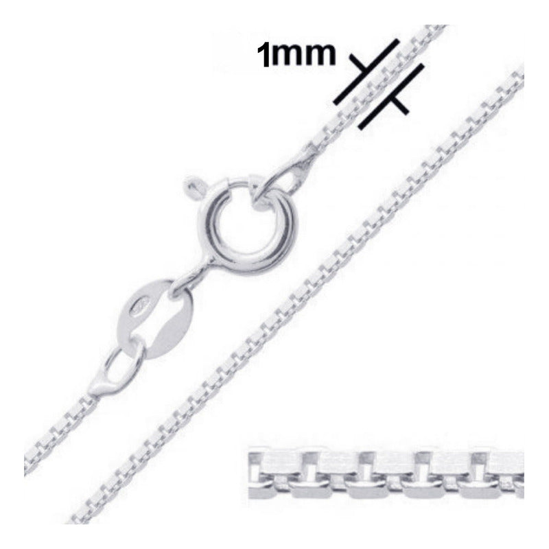 Corrente Prata 925 Veneziana - 45cm Ideal Para Pingentes