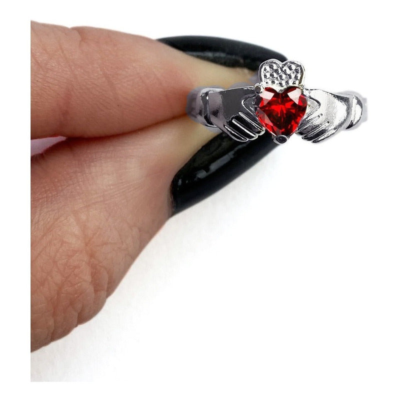 Anel Prata 925 Claddagh Granada - Exclusivo - Compre Joias Direto Da Fábrica E Economize Dinheiro