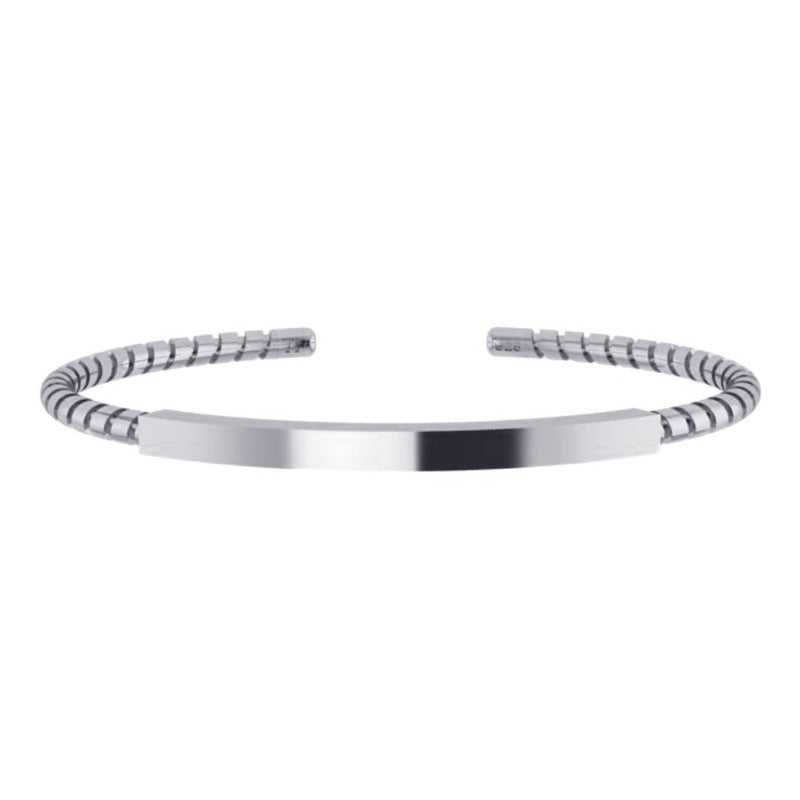 Pulseira Bracelete Torcido Rígido Maciço Prata 925 - Unissex