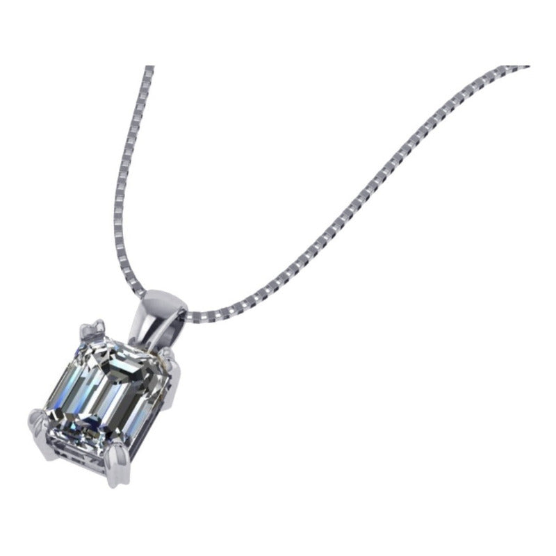 Colar Prata 925 Retangular Zirconia - Exclusivo