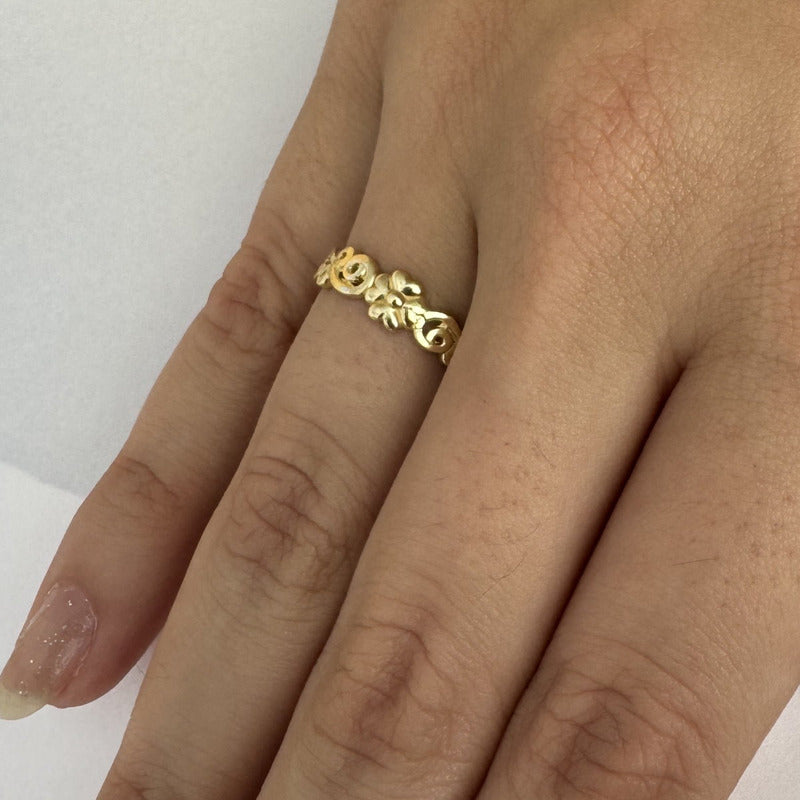 Anel Arabesco Prata 925 Dourada 18k - Exclusivo