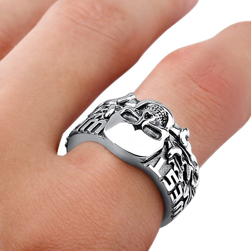 Anel Caveira Pura Prata 925 Masculino - Tamanhos Exclusivos